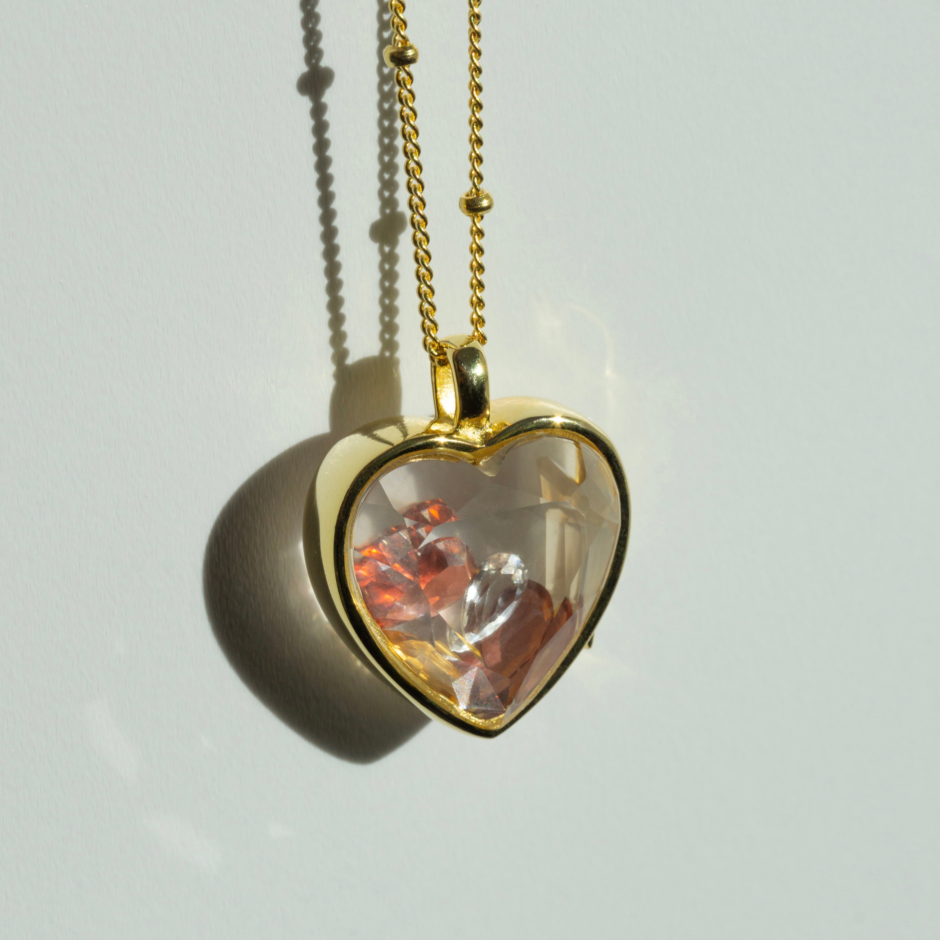 MY SECRET HEART gold-plated silver necklace - rock crystal