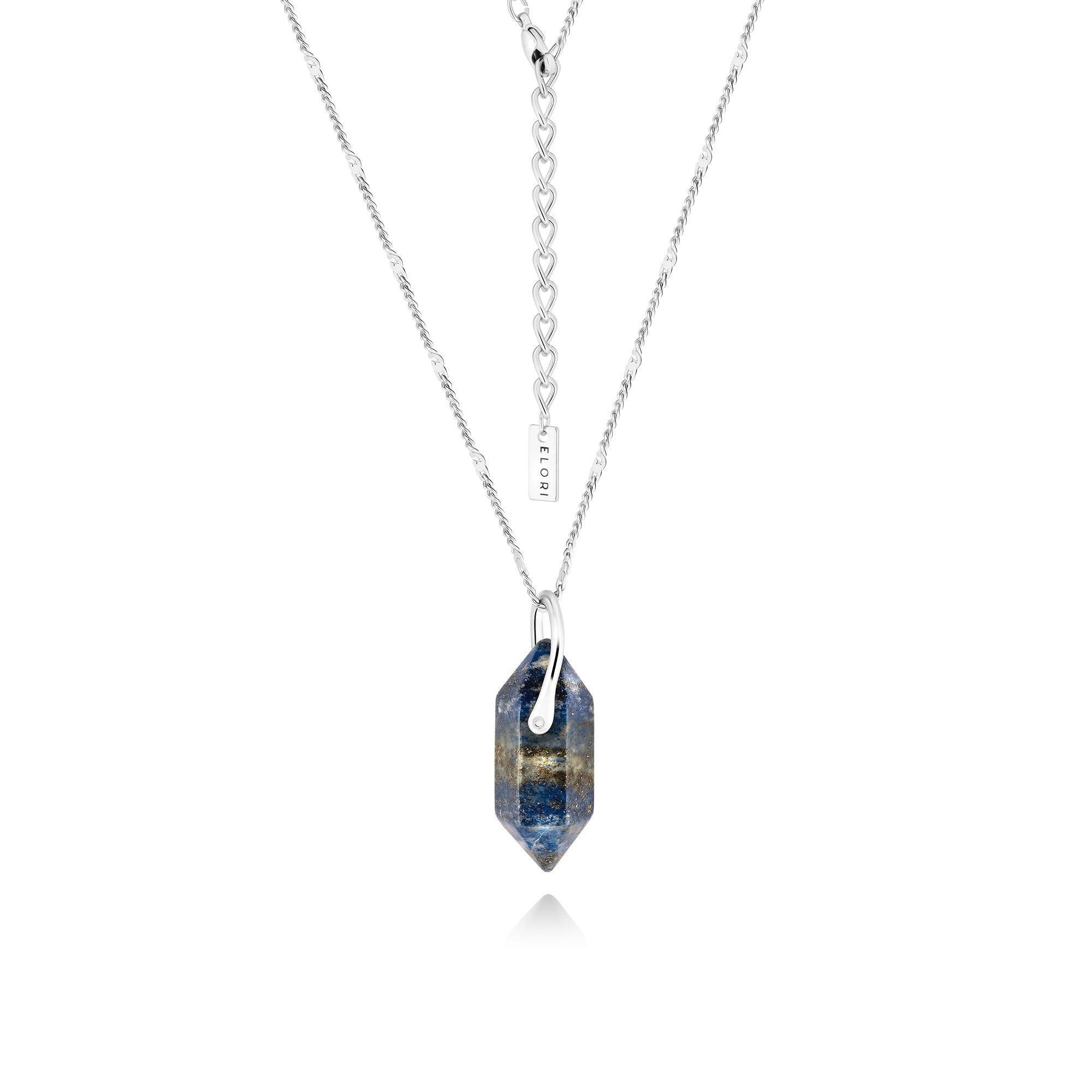 Naszyjnik SAUTÉ posrebrzany - lapis lazuli - ELORI Jewellery