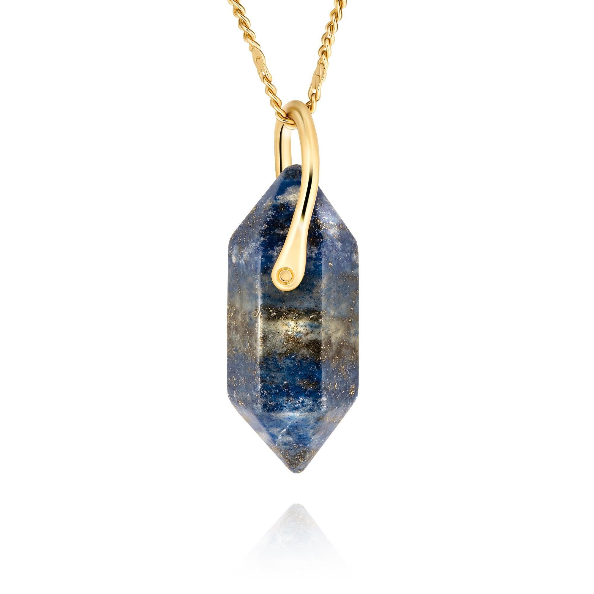 Naszyjnik SAUTÉ pozłacany - lapis lazuli - ELORI Jewellery