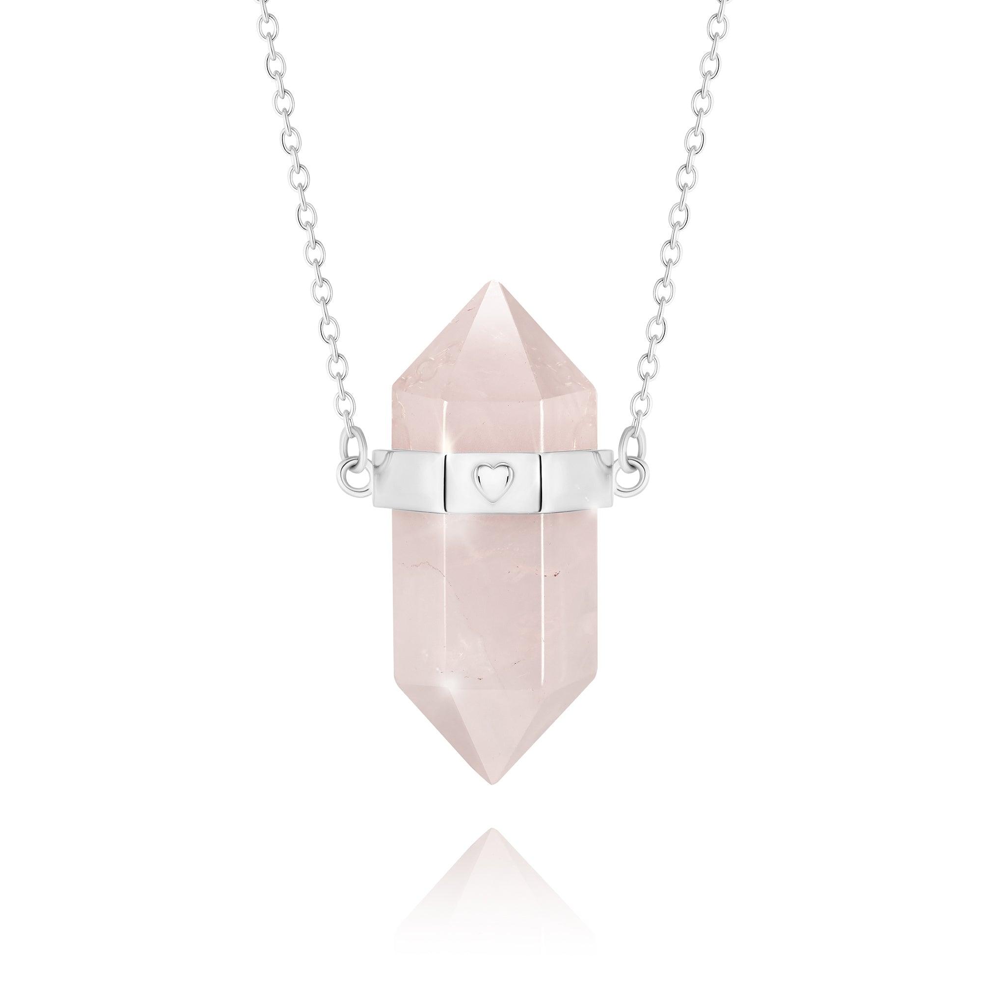 Naszyjnik ze srebra ENDLESS LOVE - kwarc różowy - ELORI Jewellery